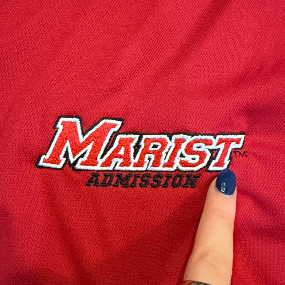 red size large Marist Admissions collared button down tee - Picture 3 of 4